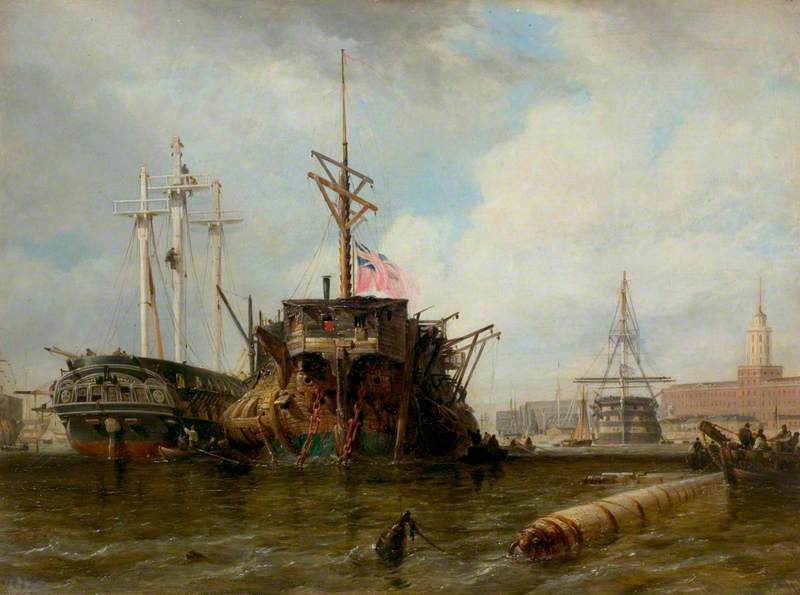 Edward William Cooke 1811 1880 Portsmouth Harbour The Hulks FA.45O Victoria And Albert Museum