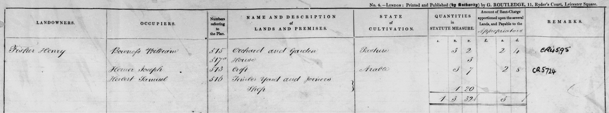 1841 Tithe Map for 4GG William Bowness in Low Seaton, Cumberland