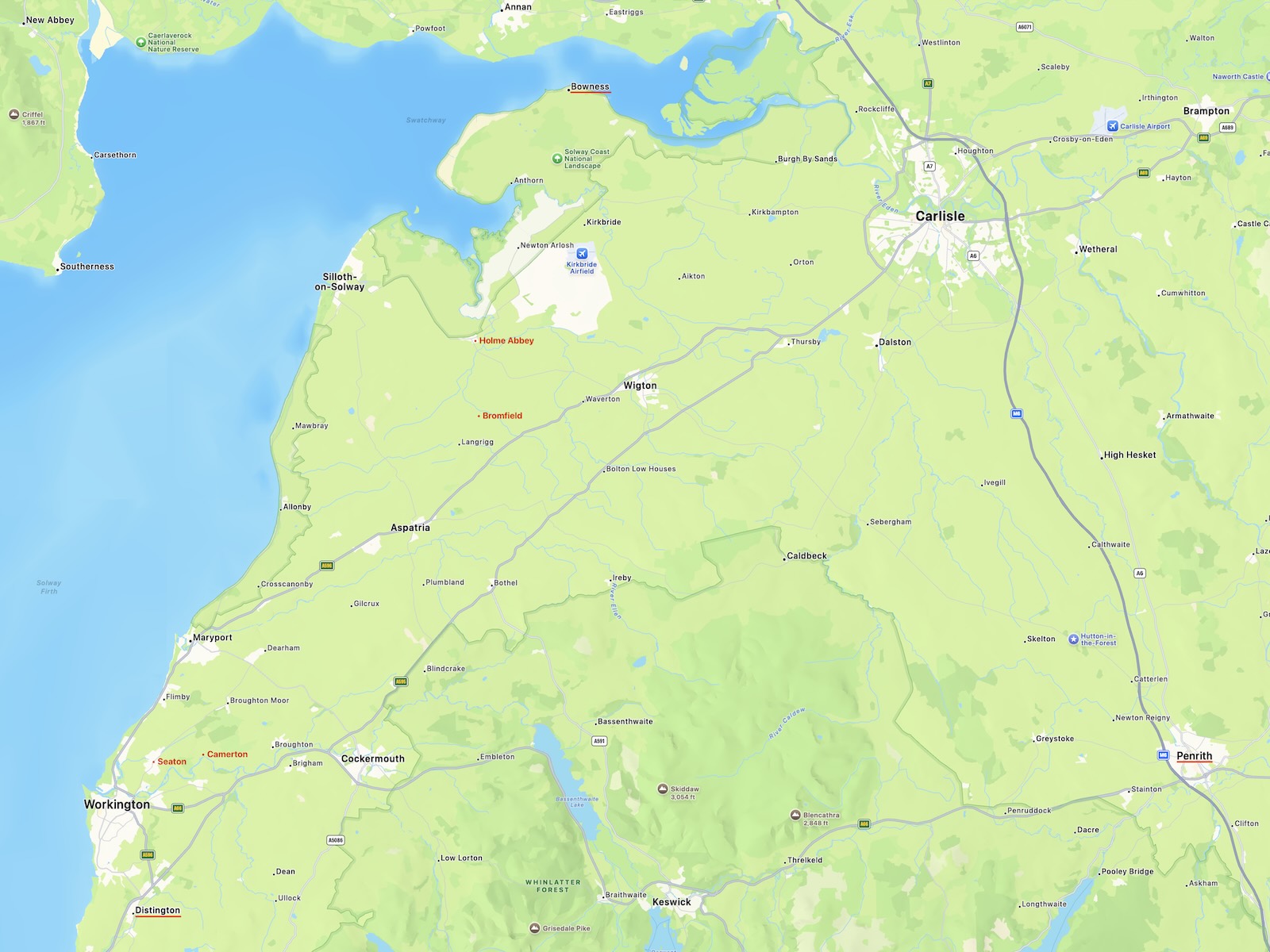 Map Of Bowness Homes In Cumberland